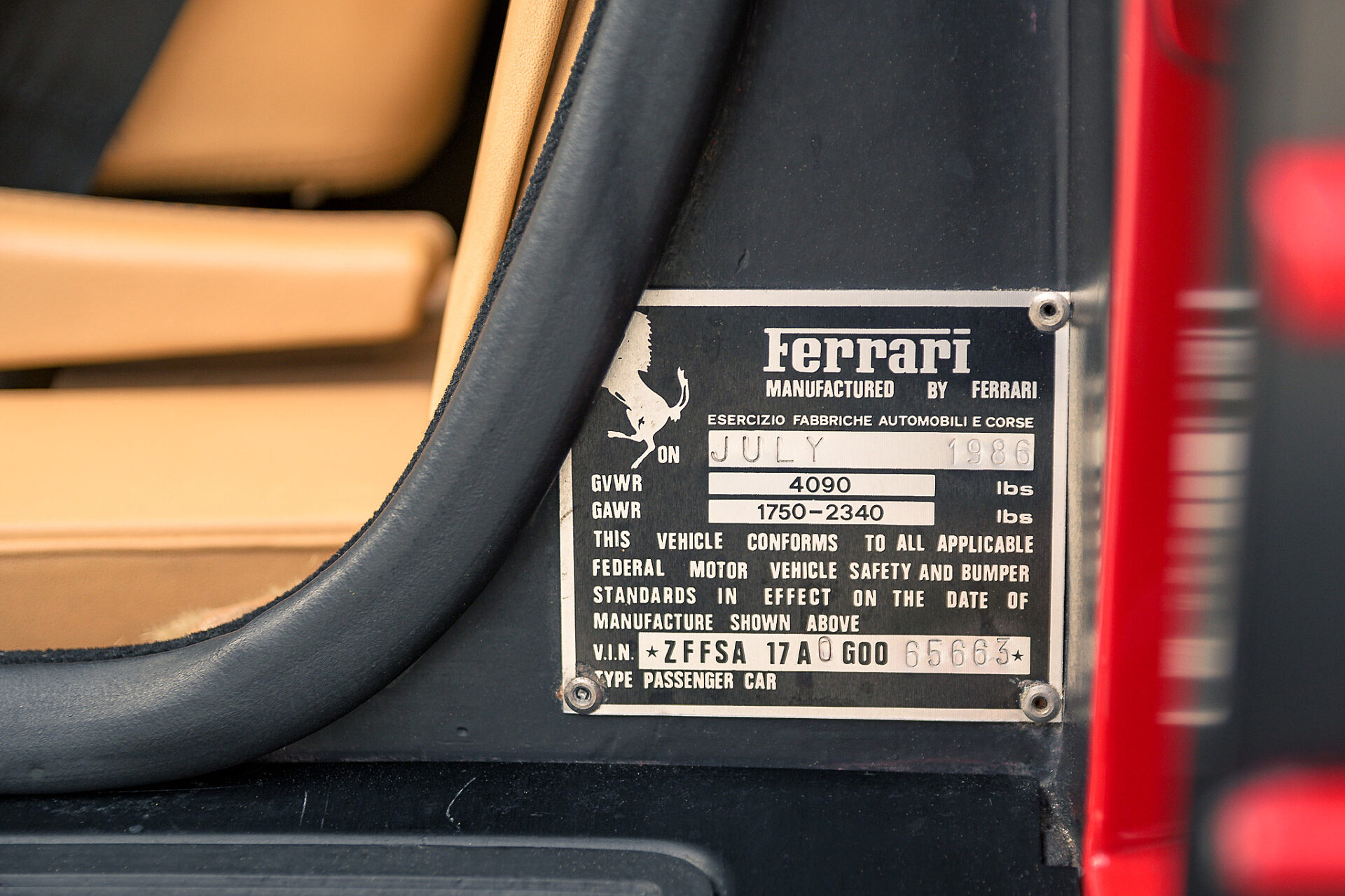 1986 Ferrari Testarossa "Monospecchio Monodado"